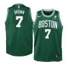 youth boston celtics jaylen brown vistaprint patch kelly green icon jersey