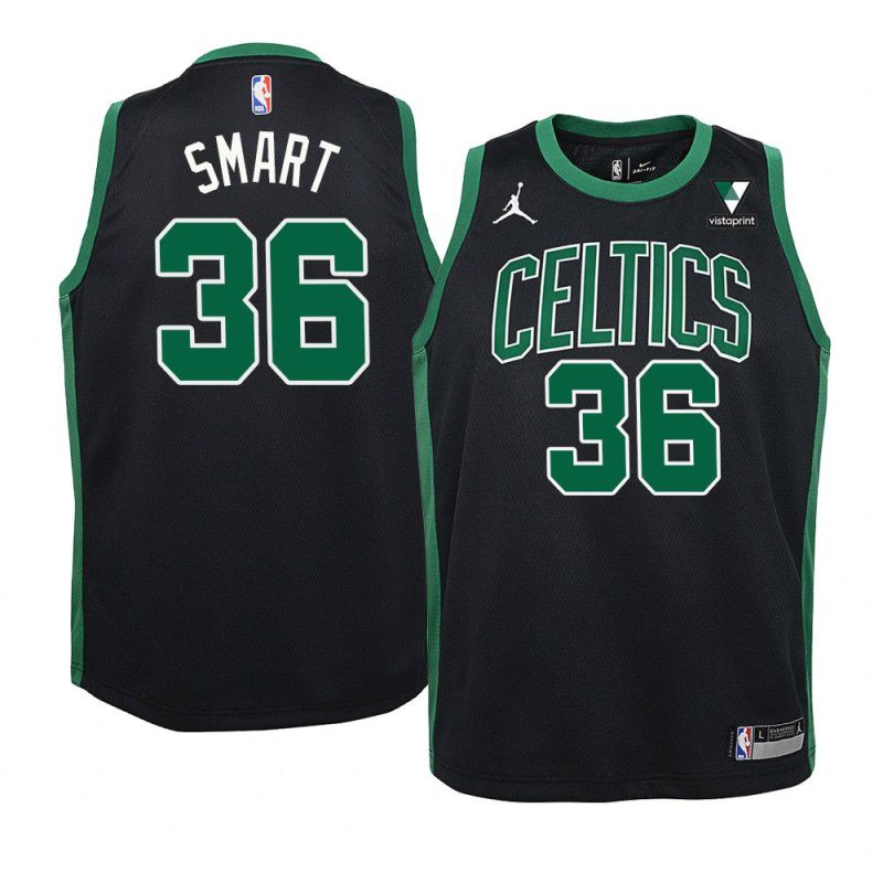 youth boston celtics marcus smart jordan brand black statement jersey