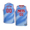 youth brooklyn nets custom hardwood classics blue name & number jersey