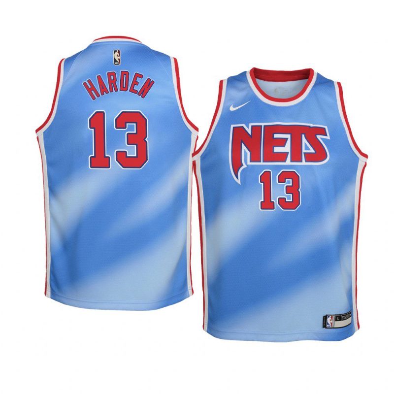 youth brooklyn nets james harden blue hardwood classics jersey