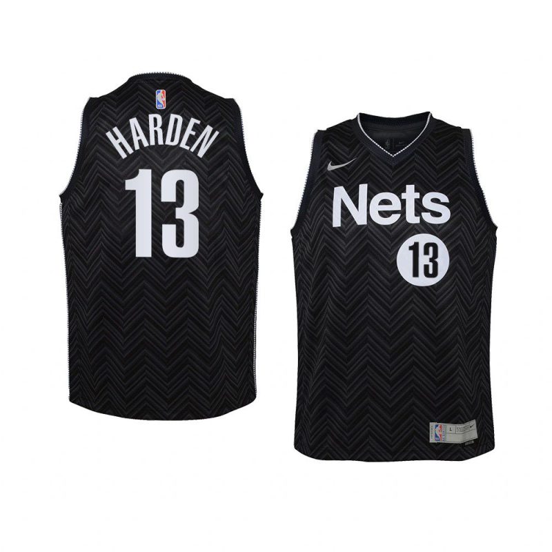 youth brooklyn nets james harden swingman black earned edition jersey