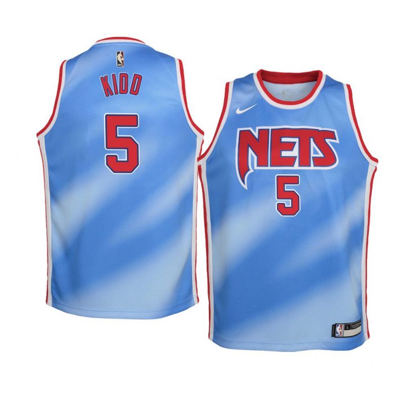 youth brooklyn nets jason kidd hardwood classics blue city edition jersey