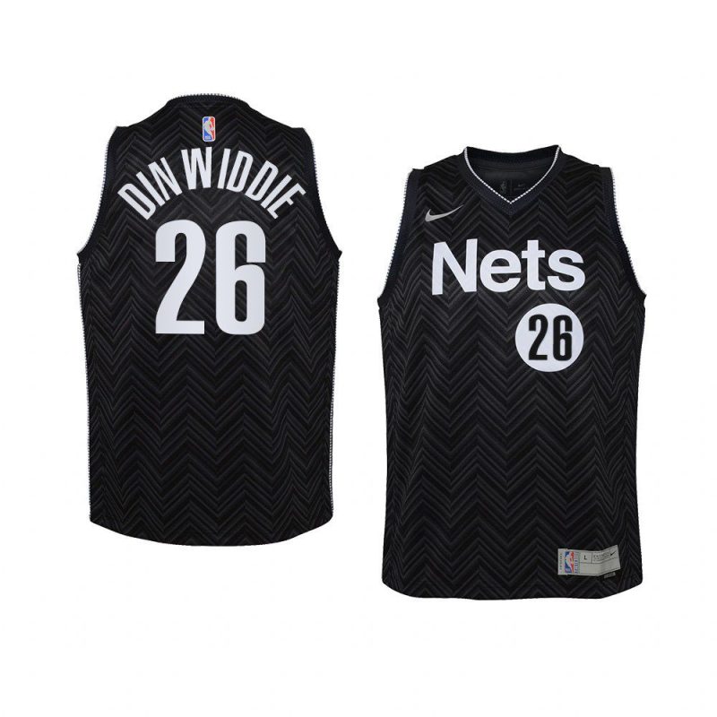 youth brooklyn nets spencer dinwiddie swingman black earned edition jersey