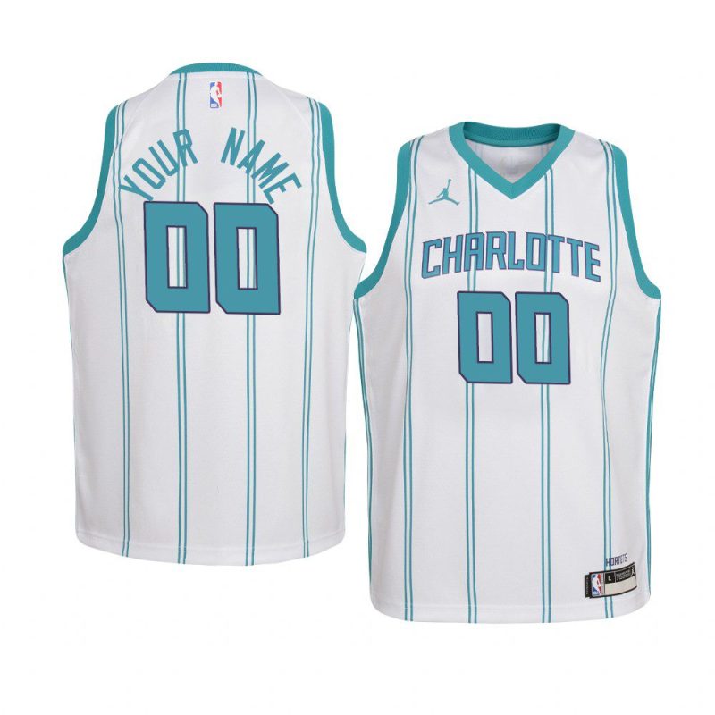 youth charlotte hornets custom white association jersey