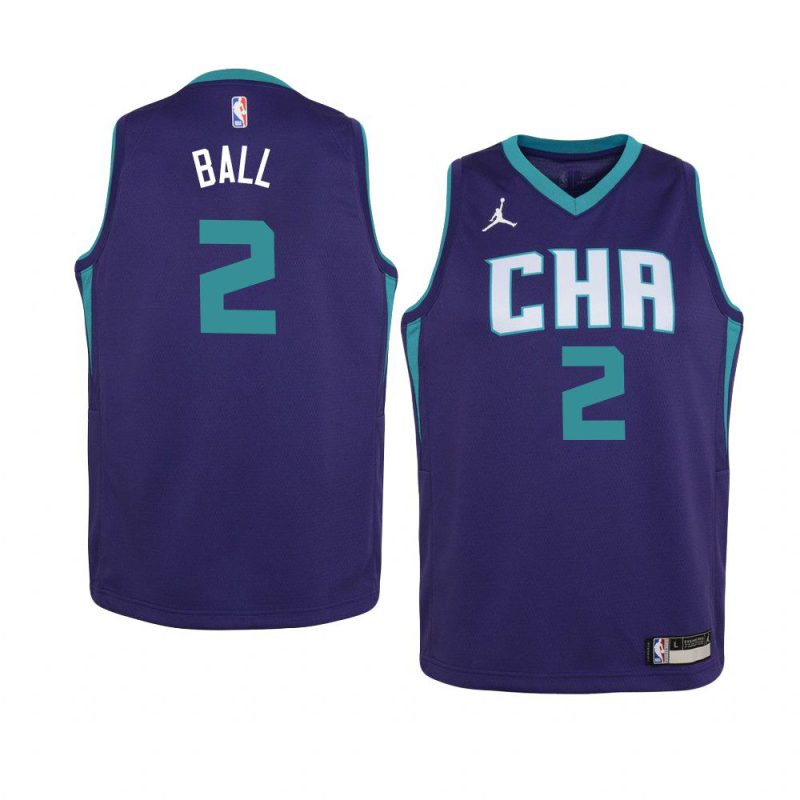 youth charlotte hornets lamelo ball purple statement jersey