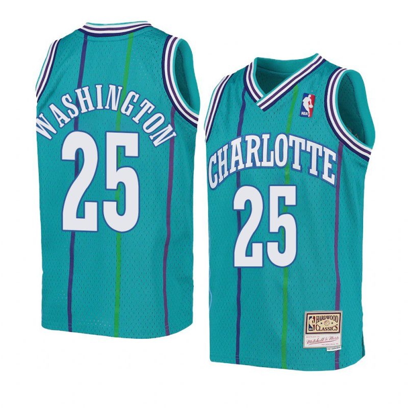 youth charlotte hornets p.j. washington swingman teal hardwood classics jersey