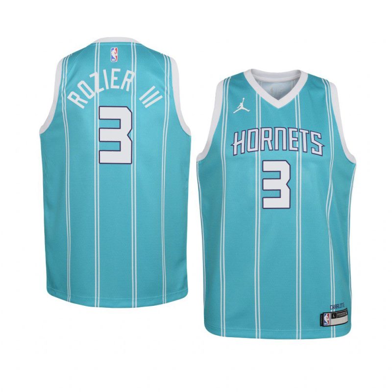 youth charlotte hornets terry rozier iii teal icon jersey