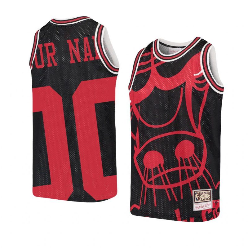 youth chicago bulls custom black big face 2.0 jersey