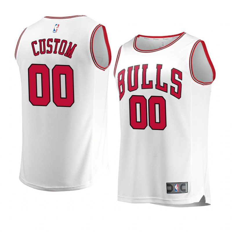 youth chicago bulls custom replica white association edition jersey