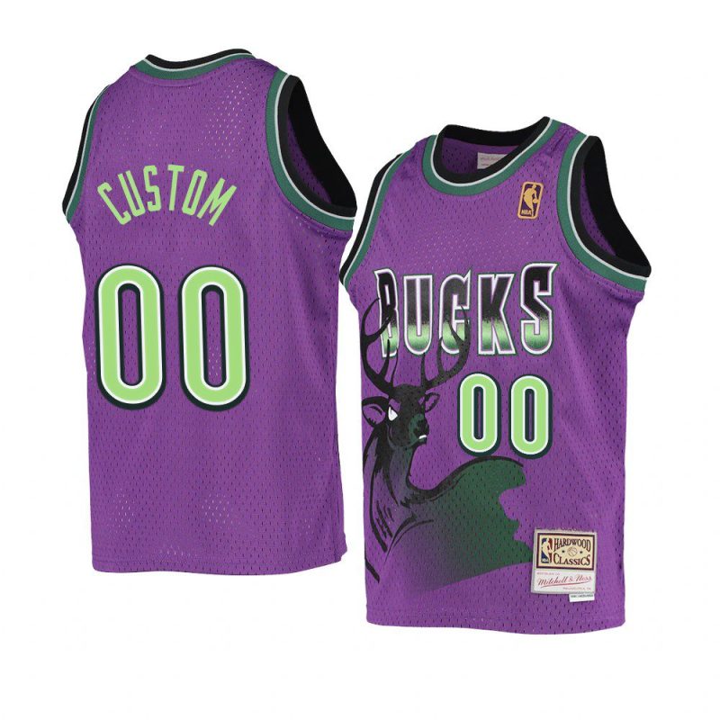 youth custom hardwood classics purple reload jersey