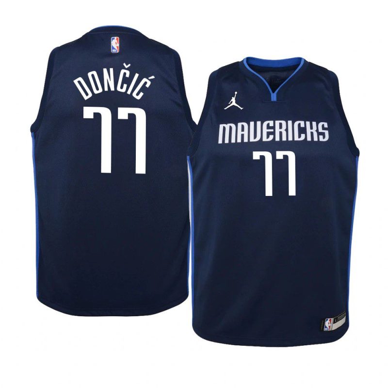 youth dallas mavericks luka doncic navy statement jersey