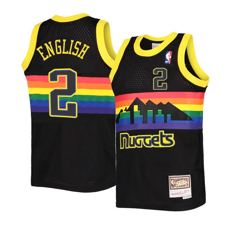 youth denver nuggets alex english hardwood classics black reload jersey