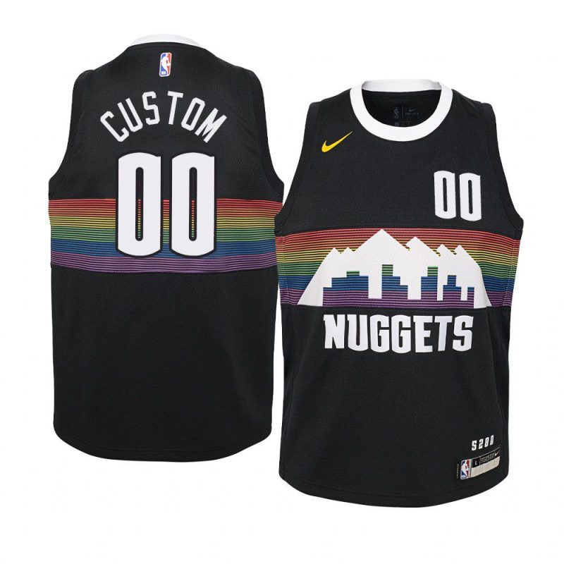 youth denver nuggets custom black city edition jersey