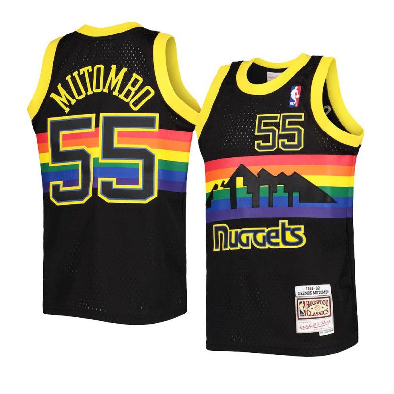 youth denver nuggets dikembe mutombo hardwood classics black reload jersey