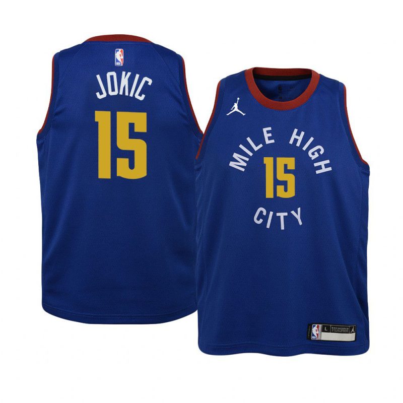 youth denver nuggets nikola jokic blue statement jersey