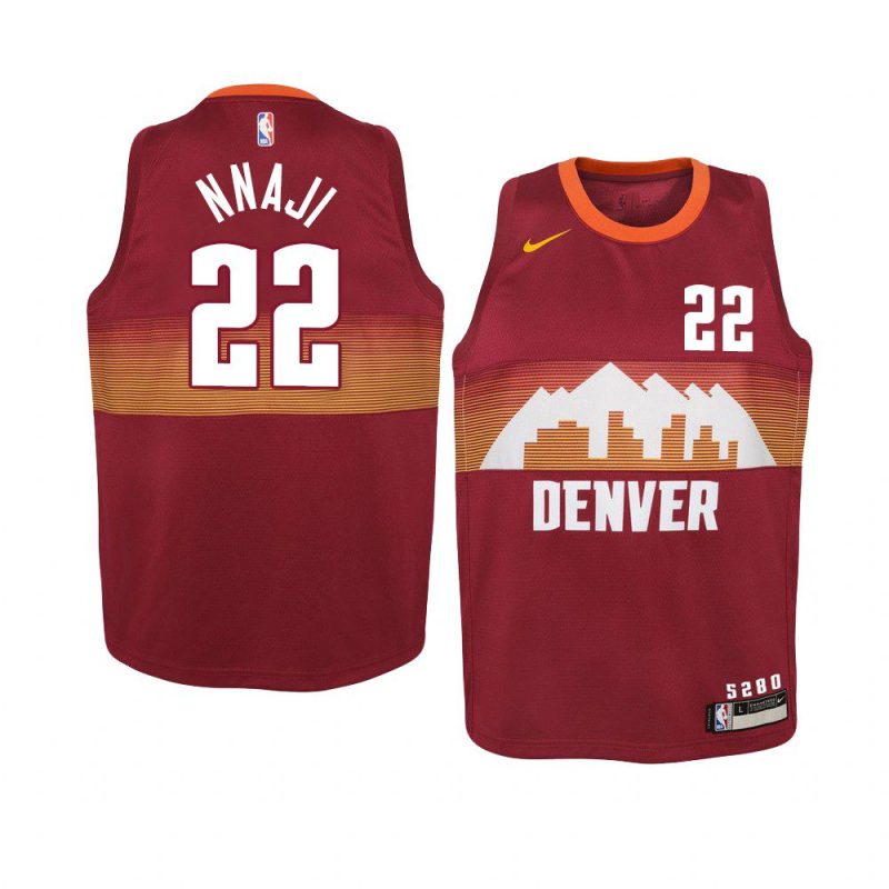 youth denver nuggets zeke nnaji red city jersey