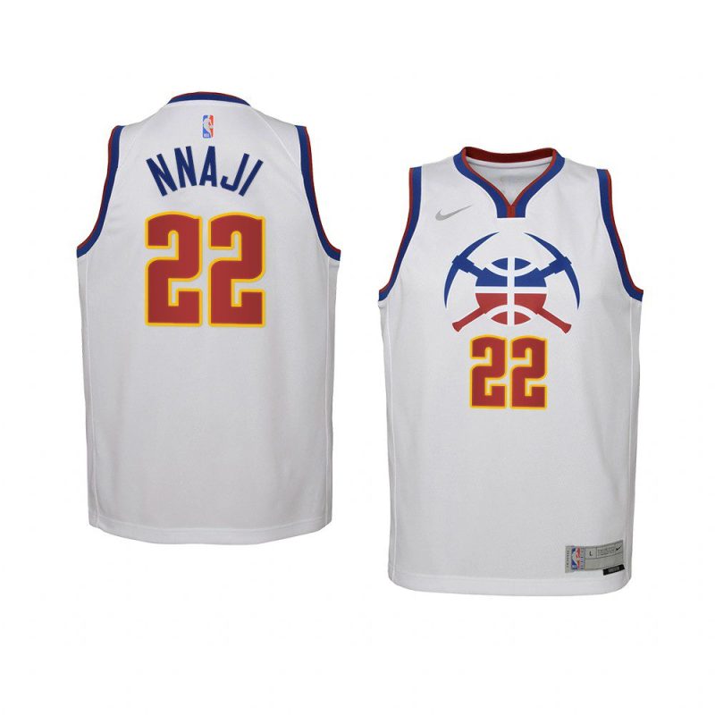 youth denver nuggets zeke nnaji swingman white earned edition jersey