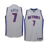 youth detroit pistons killian hayes jordan brand silver statement jersey