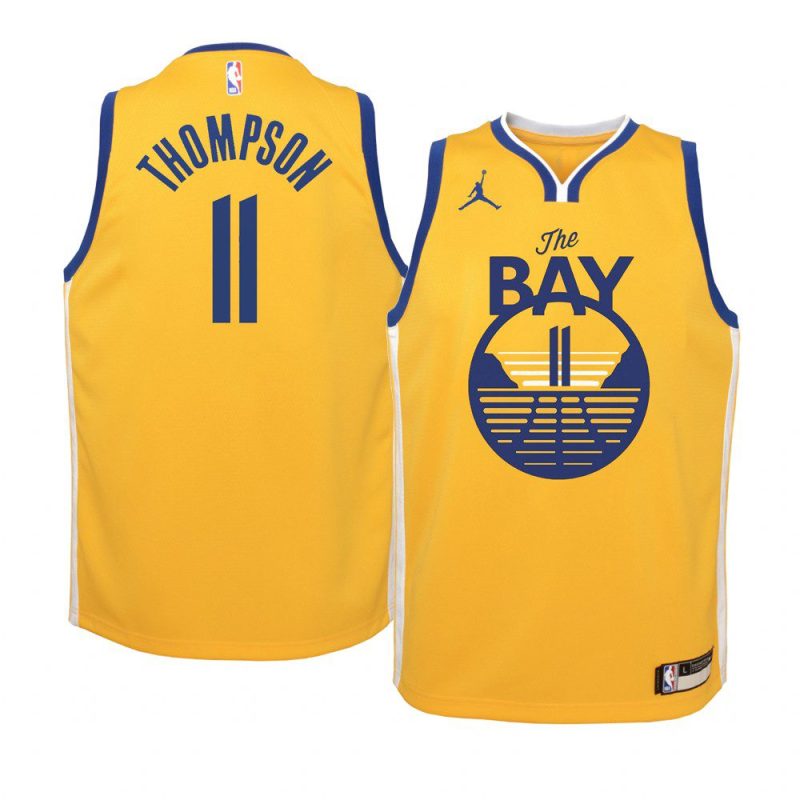 youth golden state warriors klay thompson new season yellow statement jersey