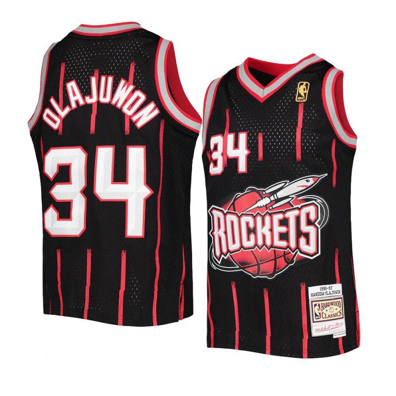 youth hakeem olajuwon hardwood classics black reload jersey