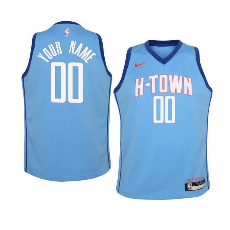 youth houston rockets custom blue city jersey 0a