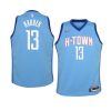 youth houston rockets james harden blue city jersey