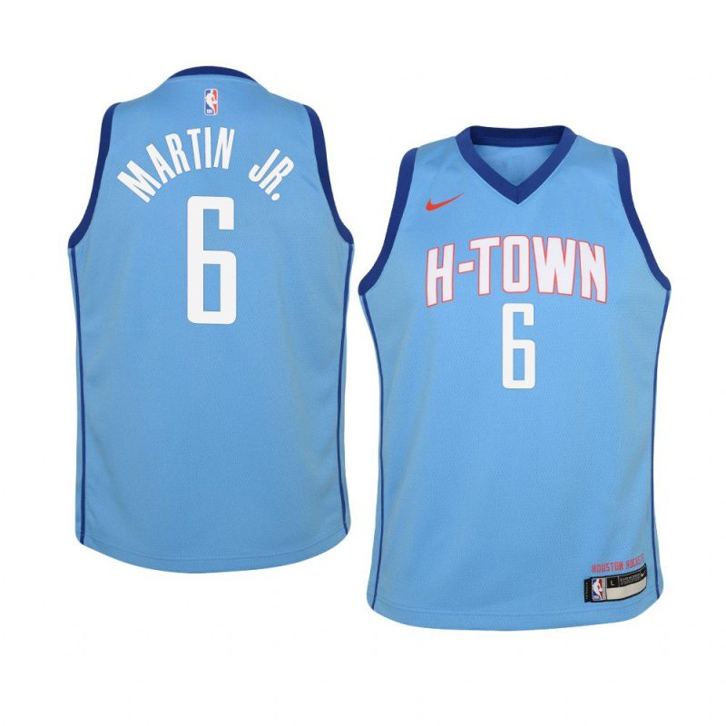 youth houston rockets kenyon martin jr. blue city jersey