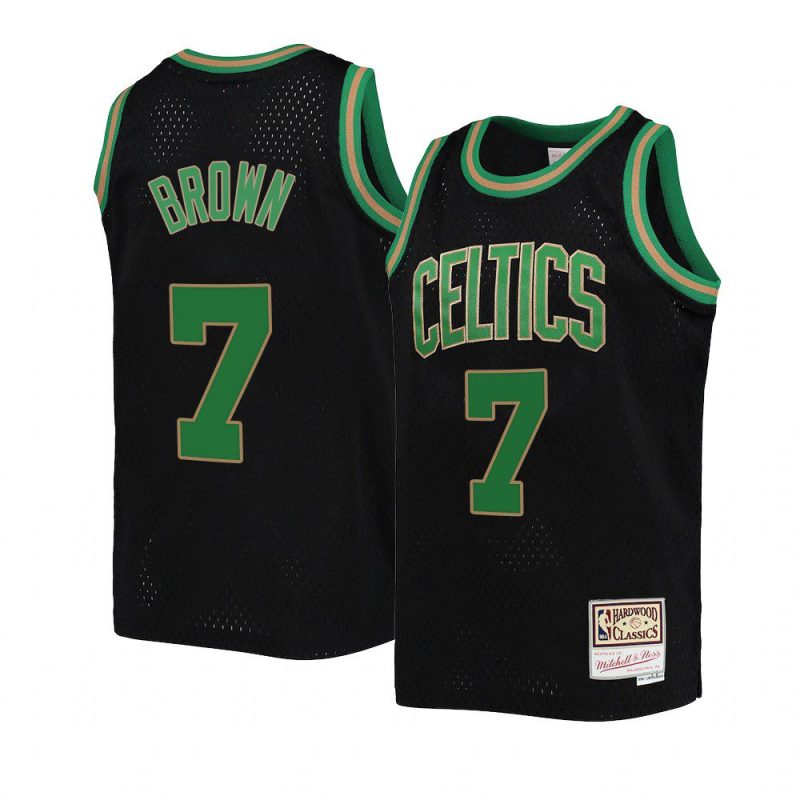 youth jaylen brown hardwood classics black reload jersey