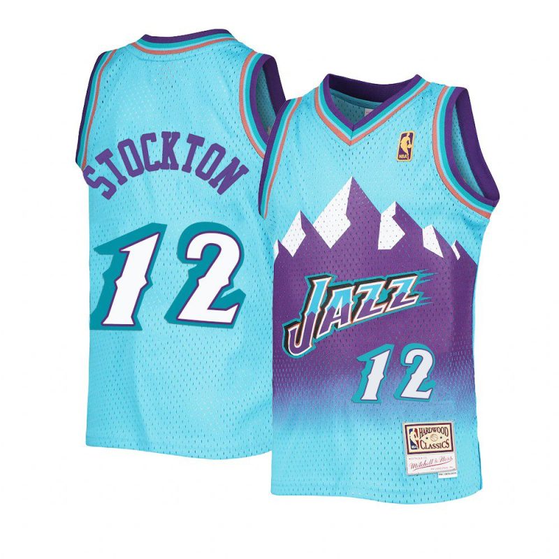 youth john stockton throwback blue reload jersey