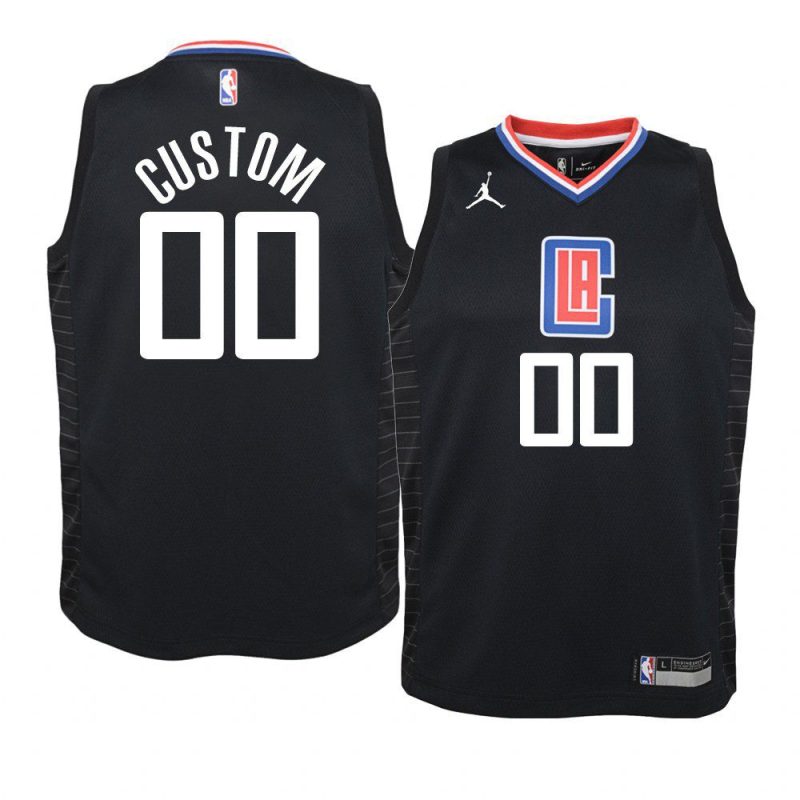 youth la clippers custom jumpman black statement jersey