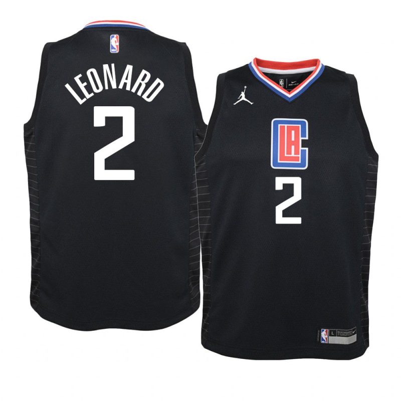 youth la clippers kawhi leonard jumpman black statement jersey