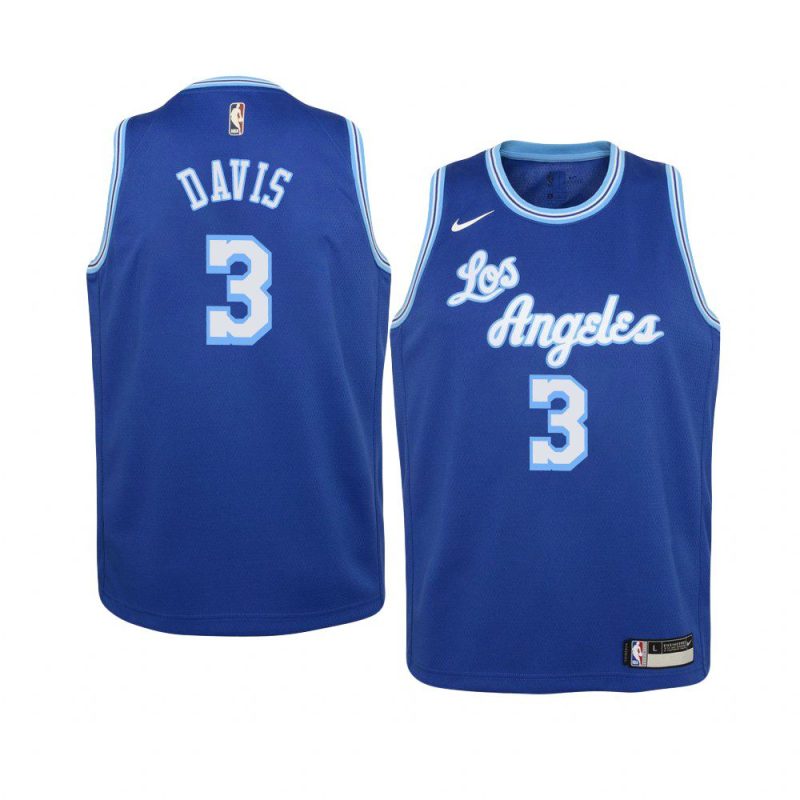 youth los angeles lakers anthony davis blue hardwood classics jersey