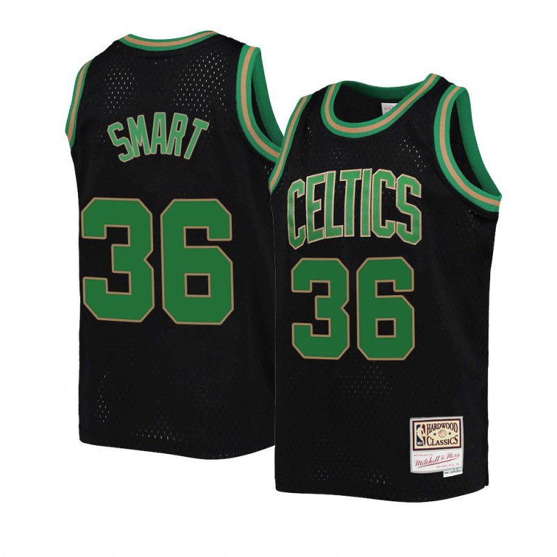 youth marcus smart hardwood classics black reload jersey