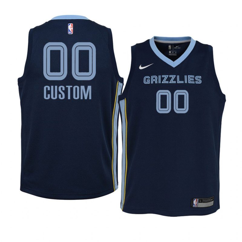 youth memphis grizzlies custom jumpman navy icon jersey