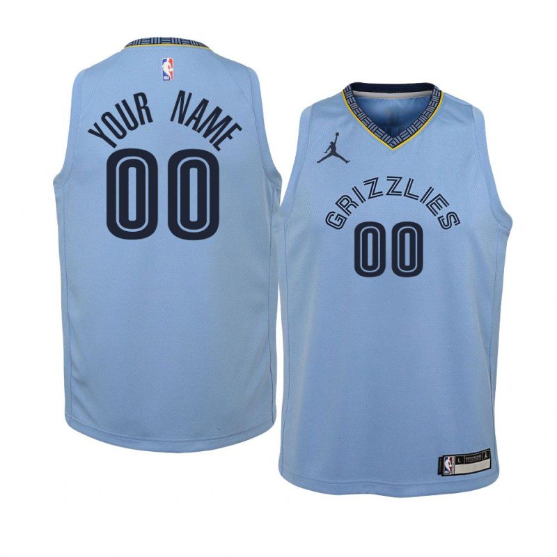 youth memphis grizzlies custom light blue statement jersey