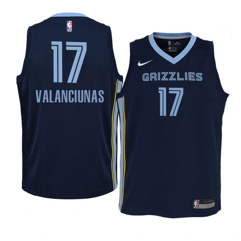 youth memphis grizzlies jonas valanciunas navy icon edition jersey