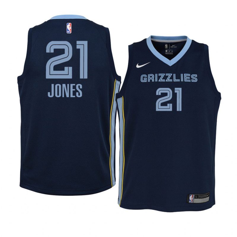 youth memphis grizzlies tyus jones jumpman navy icon jersey