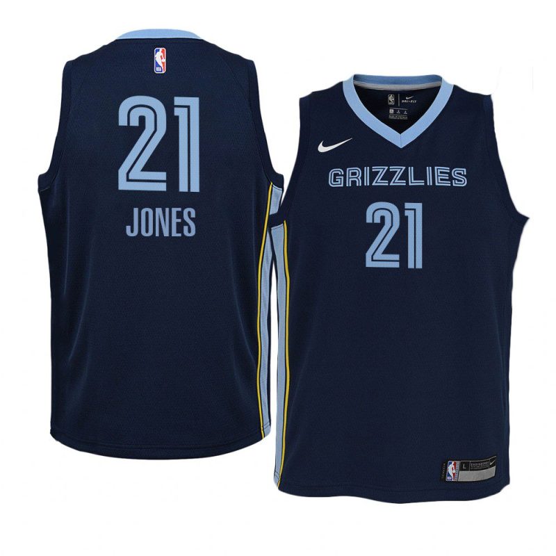 youth memphis grizzlies tyus jones navy icon edition jersey