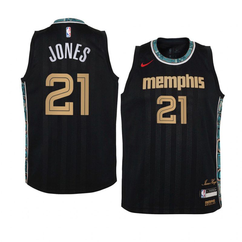 youth memphis grizzlies tyus jones new uniform black city jersey