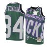 youth milwaukee bucks giannis antetokounmpo hardwood classics green big face 2.0 jersey