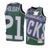 youth milwaukee bucks jrue holiday hardwood classics green big face 2.0 jersey