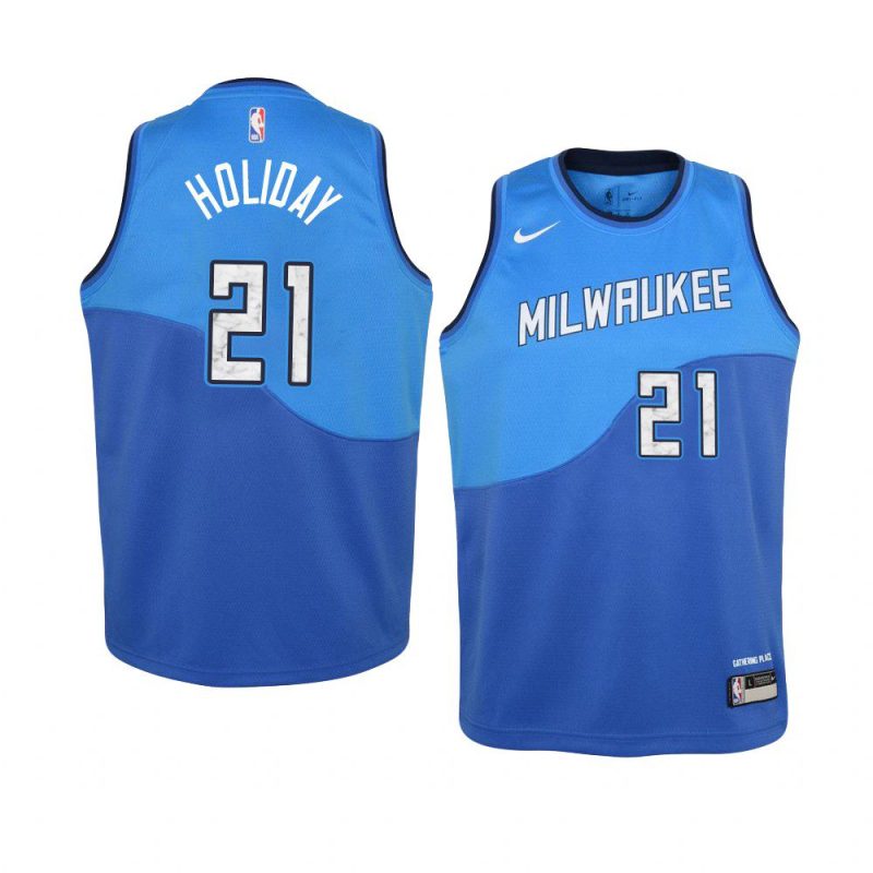 youth milwaukee bucks jrue holiday royal city jersey