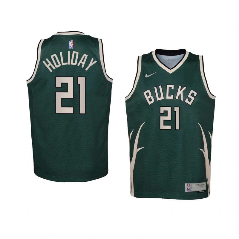 youth milwaukee bucks jrue holiday swingman green earned edition jersey