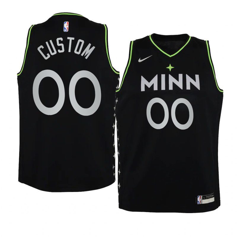 youth minnesota timberwolves custom black city jersey