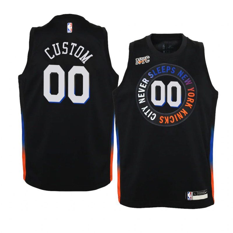 youth new york knicks custom black city edition jersey 0a