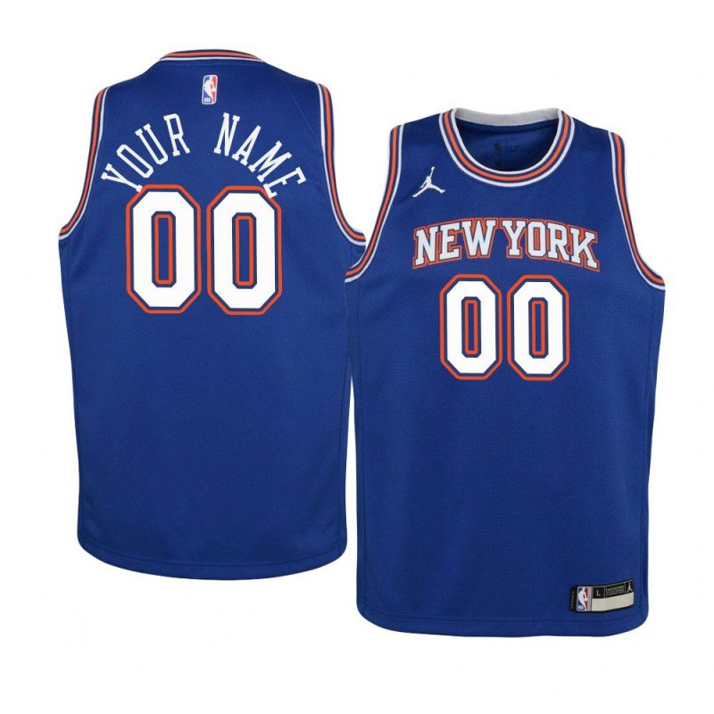 youth new york knicks custom blue statement jersey