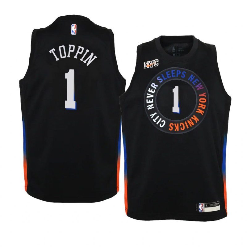 youth new york knicks obi toppin black city edition jersey 0a