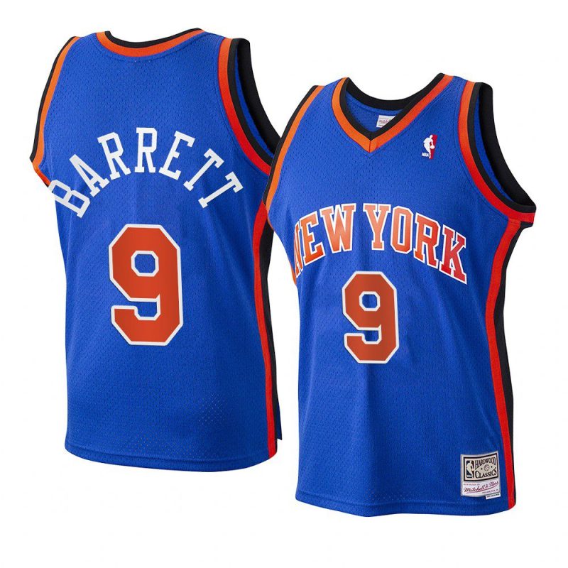 youth new york knicks rj barrett blue hardwood classics jersey