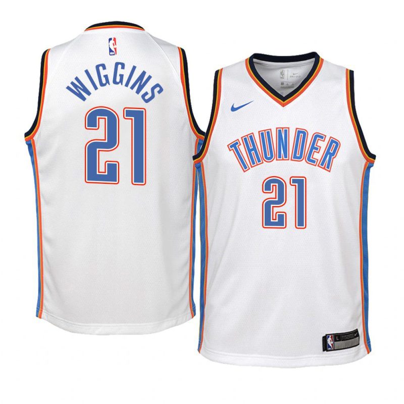 youth oklahoma city thunder aaron wiggins 2021 nba draft white association edition jersey