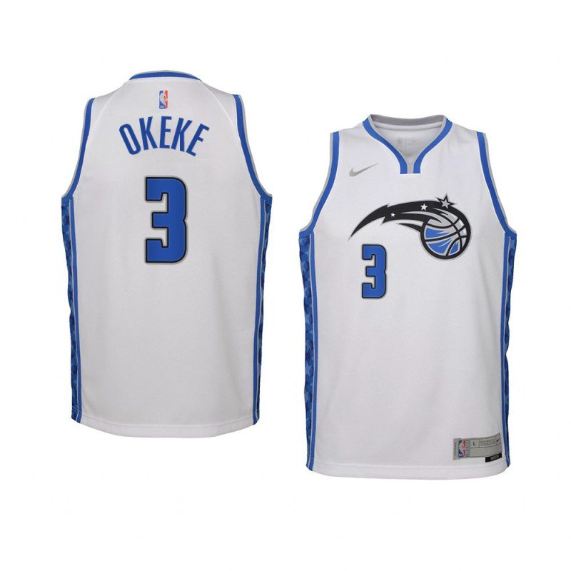 youth orlando magic chuma okeke swingman white earned edition jersey